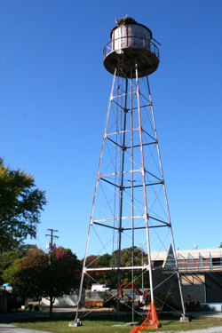 The VIMS water tower and osprey nest.