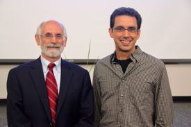 Dr. Chris Hein with VIMS Dean & Director John Wells following the Awards Ceremony. © C. Katella.