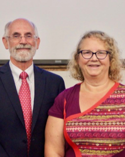 Pam Mason with Dean & Director John Wells following the Awards Ceremony. © C. Katella/VIMS.