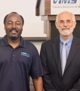 Steve Gray (L) with VIMS Dean & Director John Wells following the VIMS Awards Ceremony. © C. Katella/VIMS.