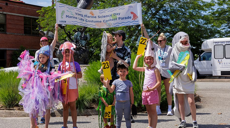 Young participants in the Marine Science Day Marine Life Costume Contest & Parade.