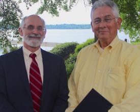 Mr. Lou Schiavo (R) with VIMS Dean and Director John Wells following the Awards Ceremony.