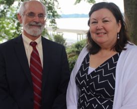 Ms. Cheryl Teagle with VIMS Dean and Director John Wells following the Awards Ceremony.