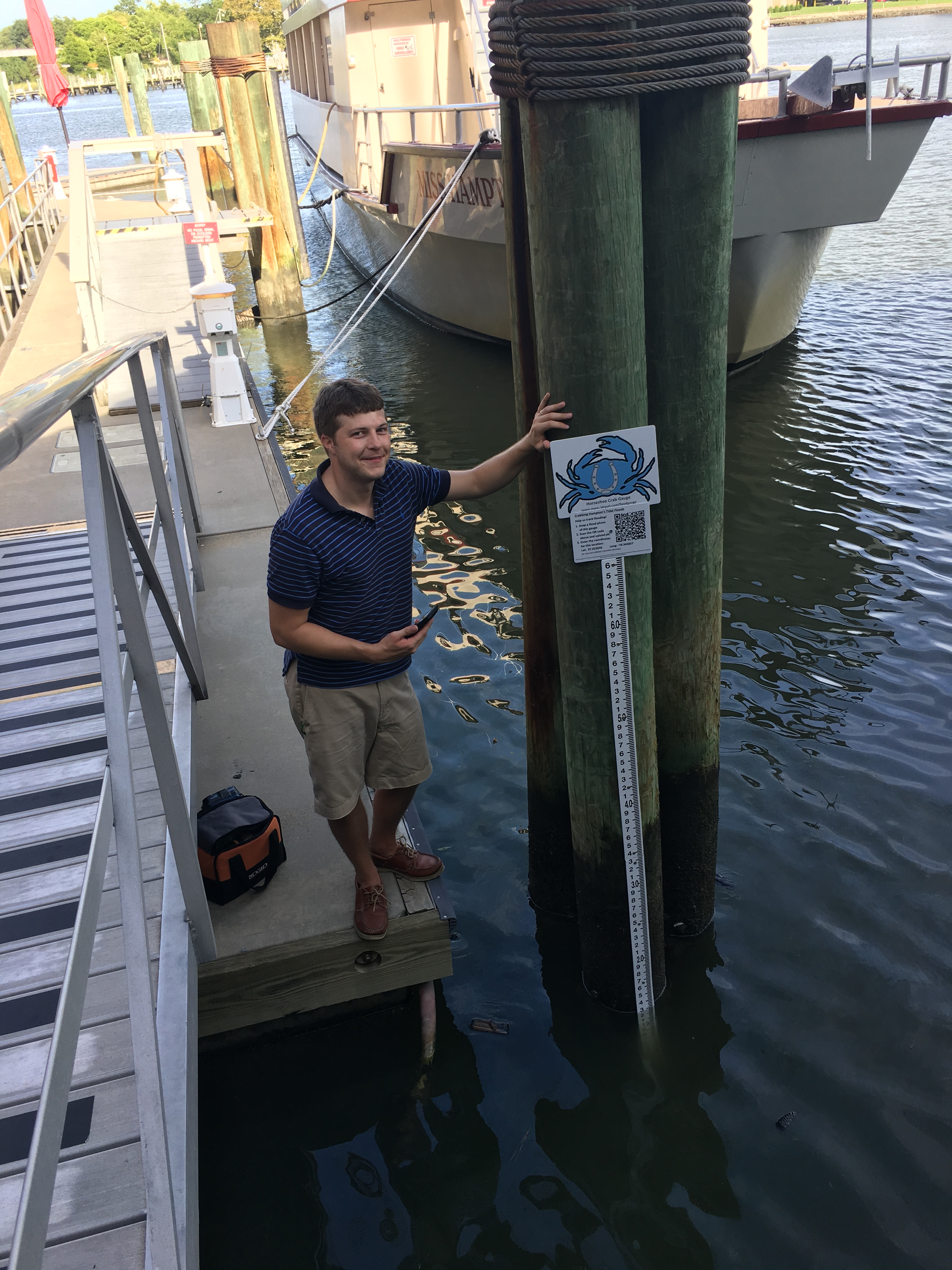 Dr. Loftis at the Gauge after Installation